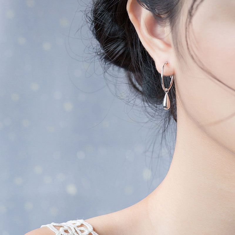 Timeless Water Drop - Silver Earrings - Vymla