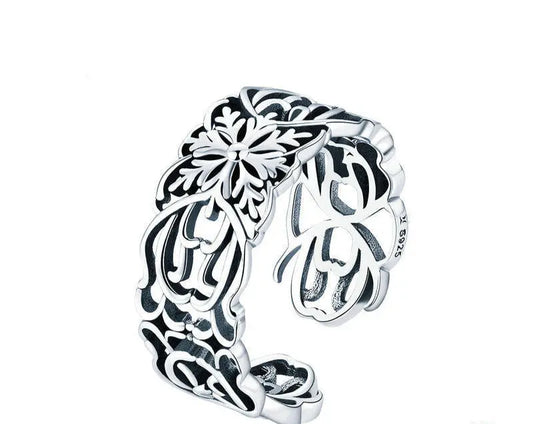 Vintage Flower Ring Silver 925 Sterling Silver Ring - Vymla