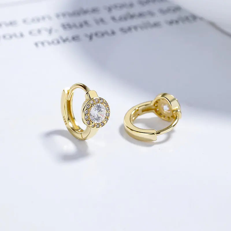 925 Sterling Silver Square Round Full Diamond Earrings Women - Vymla