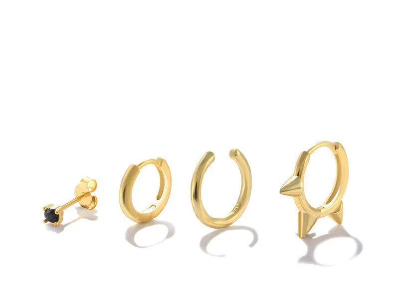 S925 Sterling Silver Punk Earings Set - Vymla