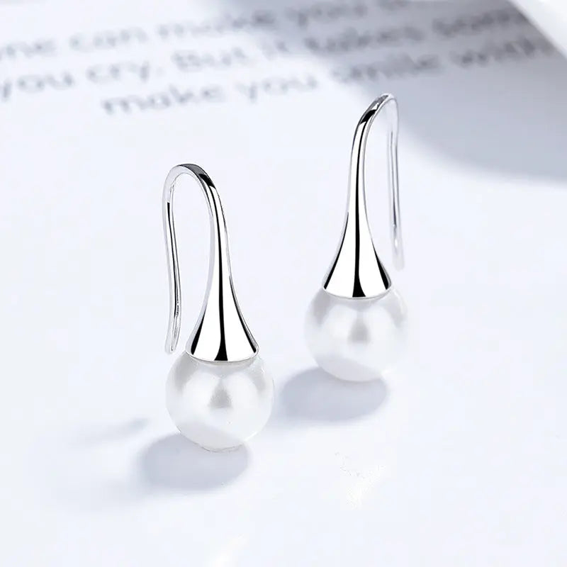 Pearl Drop - Silver Earrings - Vymla